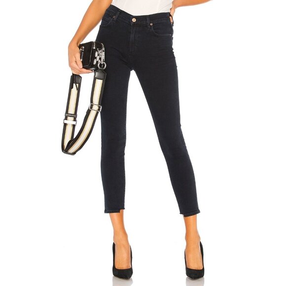 NWT Citizens of Humanity Rocket Crop in Blue Print Skinny Sculpt Jeans 30 - Picture 2 of 15